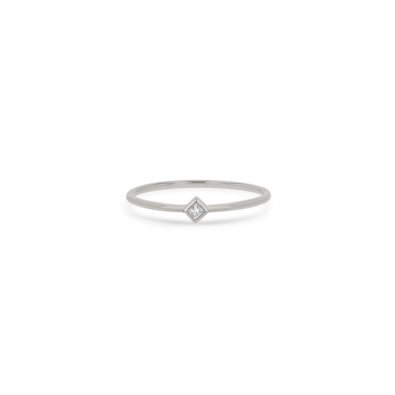 14k Tiny Princess Diamond 14k White Gold Ring