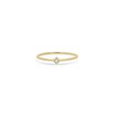 14k Tiny Princess Diamond 14k Yellow Gold Ring