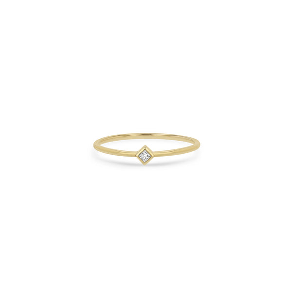 14k Tiny Princess Diamond 14k Yellow Gold Ring