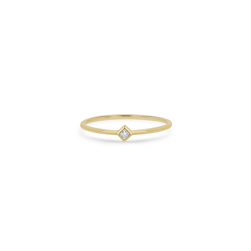 14k Tiny Princess Diamond 14k Yellow Gold Ring