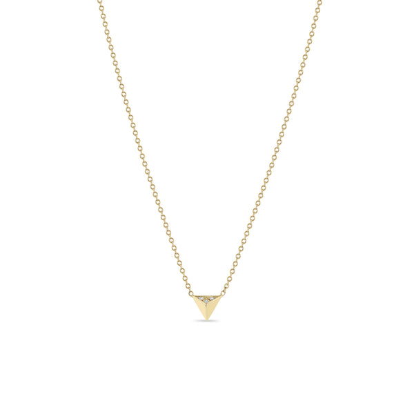 Zoë Chicco 14k Gold Pavé Diamond Triangle Pyramid Necklace