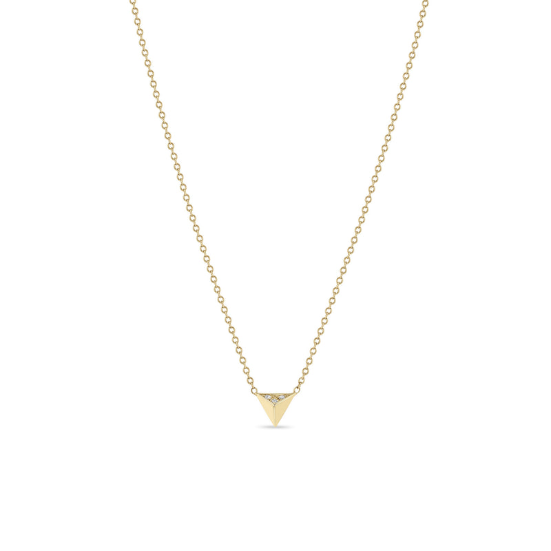 Zoë Chicco 14k Gold Pavé Diamond Triangle Pyramid Necklace