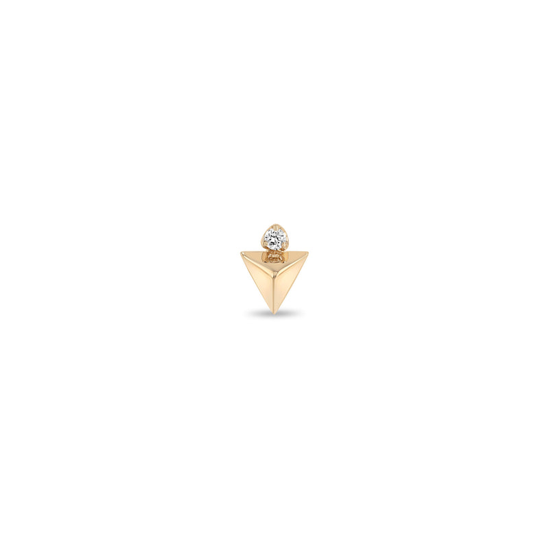 Single Zoë Chicco 14k Gold Diamond & Triangle Pyramid Stud Earring