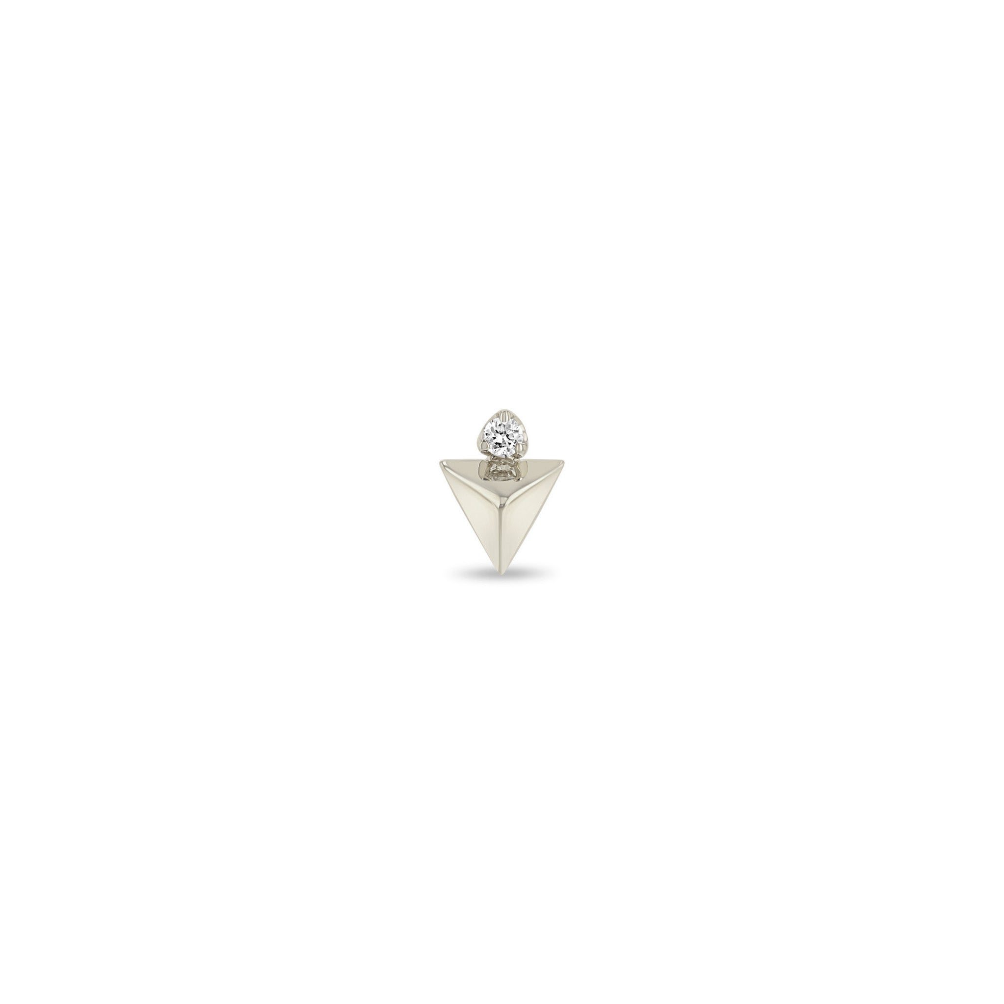 Single Zoë Chicco 14k Gold Diamond & Triangle Pyramid Stud Earring