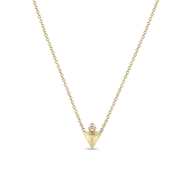Zoë Chicco 14k Gold Diamond & Triangle Pyramid Necklace