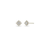 Zoë Chicco 14k Gold Tiny Bead Diamond Starburst Earrings