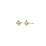 Zoë Chicco 14k Gold Tiny Bead Diamond Starburst Earrings