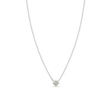 Zoë Chicco 14k White Gold Tiny Bead Diamond Starburst Necklace