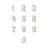 Zoë Chicco 14k White Gold Varsity Numbers 0-9 listed in a grid format