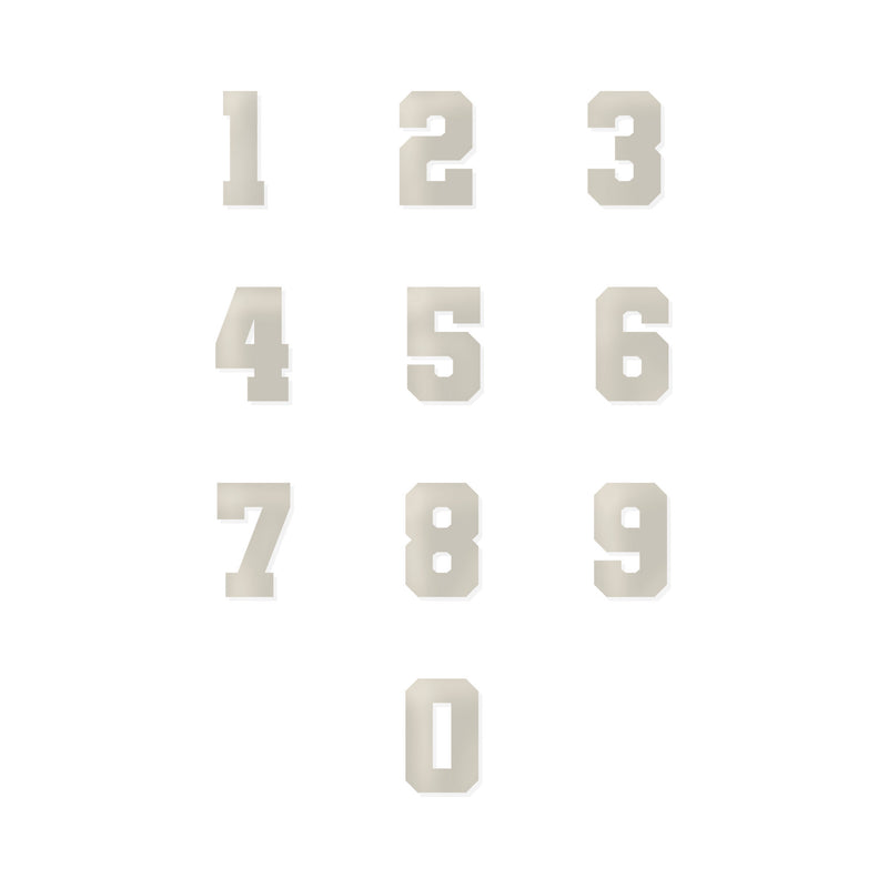 Zoë Chicco 14k White Gold Varsity Numbers 0-9 listed in a grid format