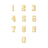 Zoë Chicco 14k Yellow Gold Varsity Numbers 0-9 listed in a grid format