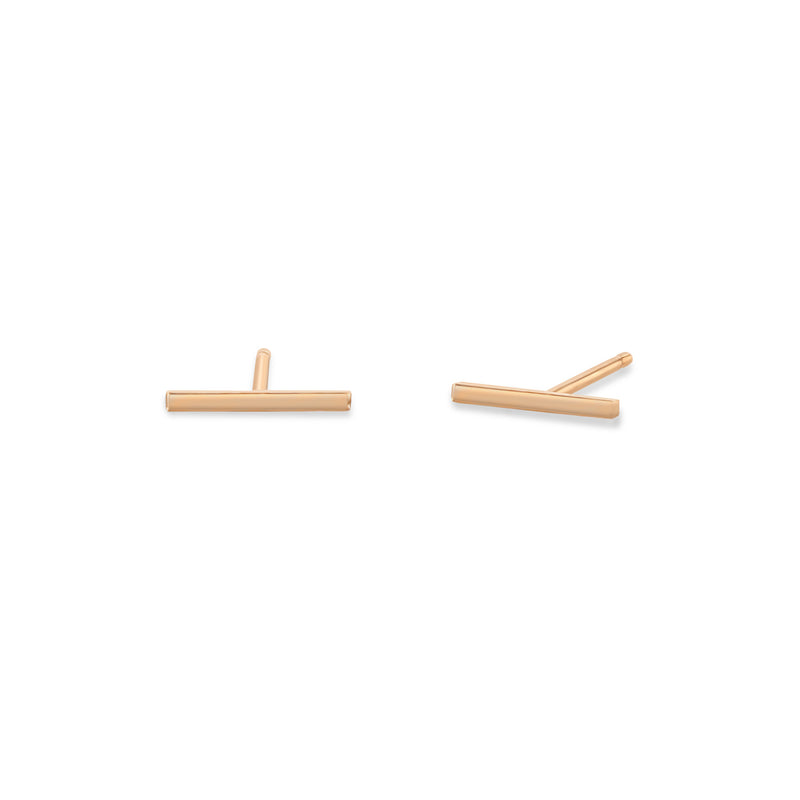 14k Thin Bar Studs