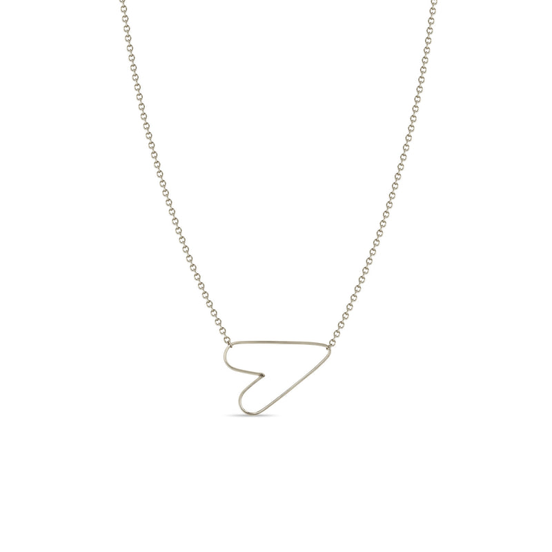 Tiny Sideways Heart Necklace in Sterling Silver - Michelle Chang