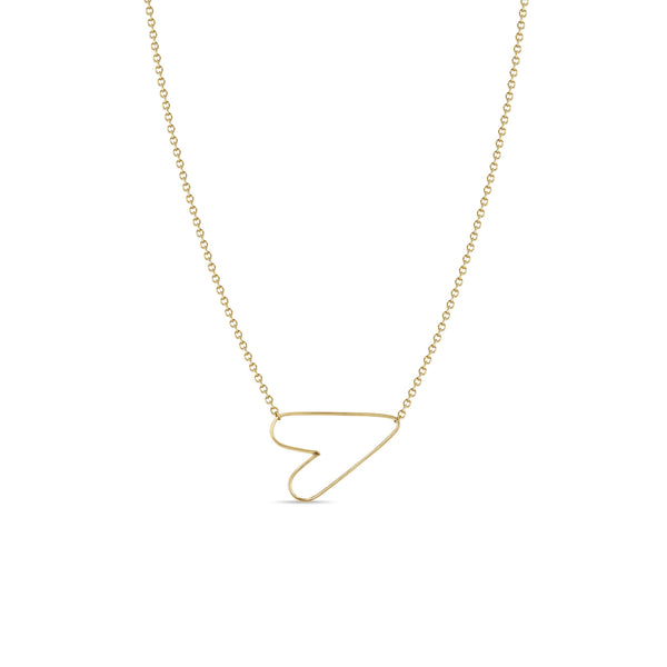 Zoë Chicco 14k Yellow Gold Small Hammered Heart Necklace