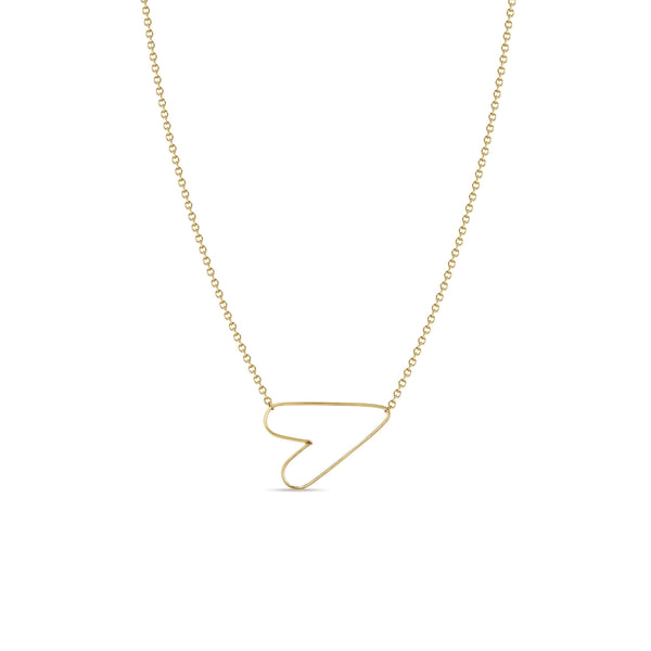 Zoe Chicco 14Kゴールド ネックレス オープンハート LOVE Zoë Chicco 14k Gold Tiny Open Heart Necklace – ZOË CHICCO