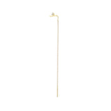 14k Stacked Diamond Bar Chain Threader Earrings
