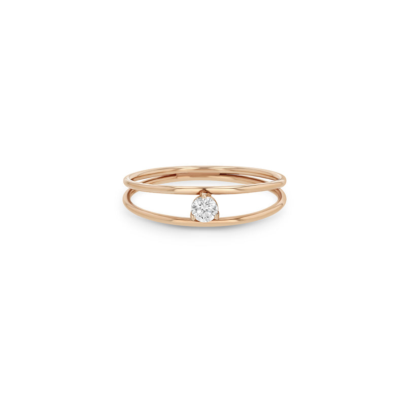 Zoë Chicco 14k Gold Prong Diamond Double Band Ring