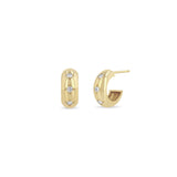 Zoë Chicco 14k Yellow Gold Chubby Huggie Hoops with 3 Star Set Diamonds