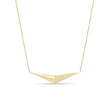 Zoe Chicco 14k gold necklace with a geometric pendant on a white background