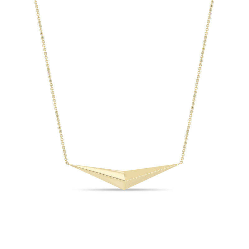 Zoe Chicco 14k gold necklace with a geometric pendant on a white background