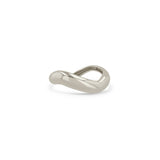 Zoe Chicco 14k white gold wave shaped ring on a white background