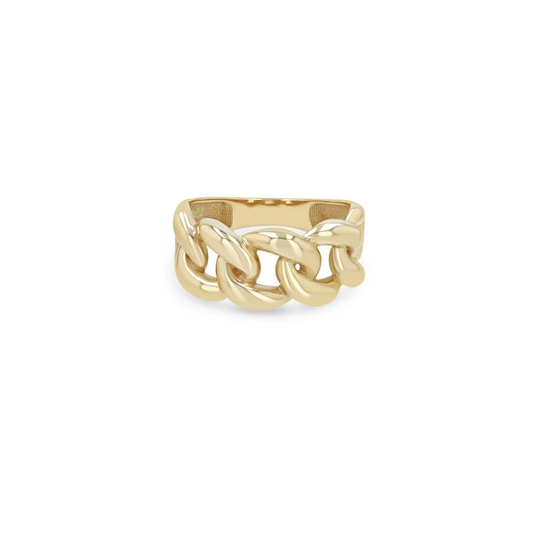 Zoe Chicco 14k gold chain ring on white background