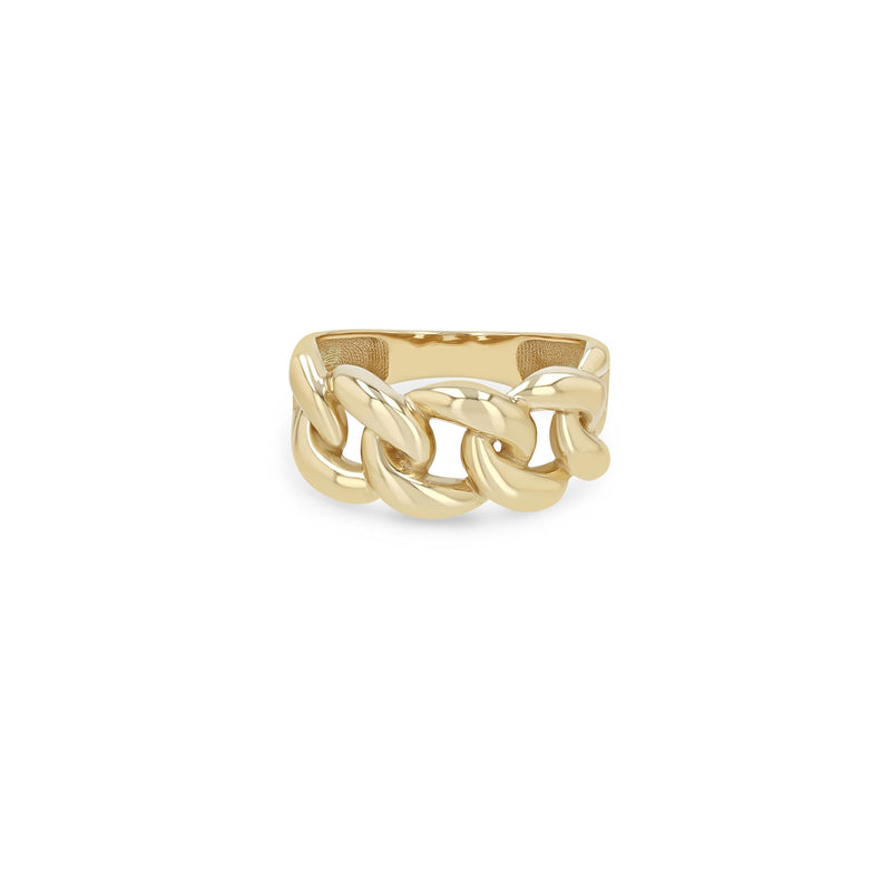 Zoe Chicco 14k gold chain ring on white background
