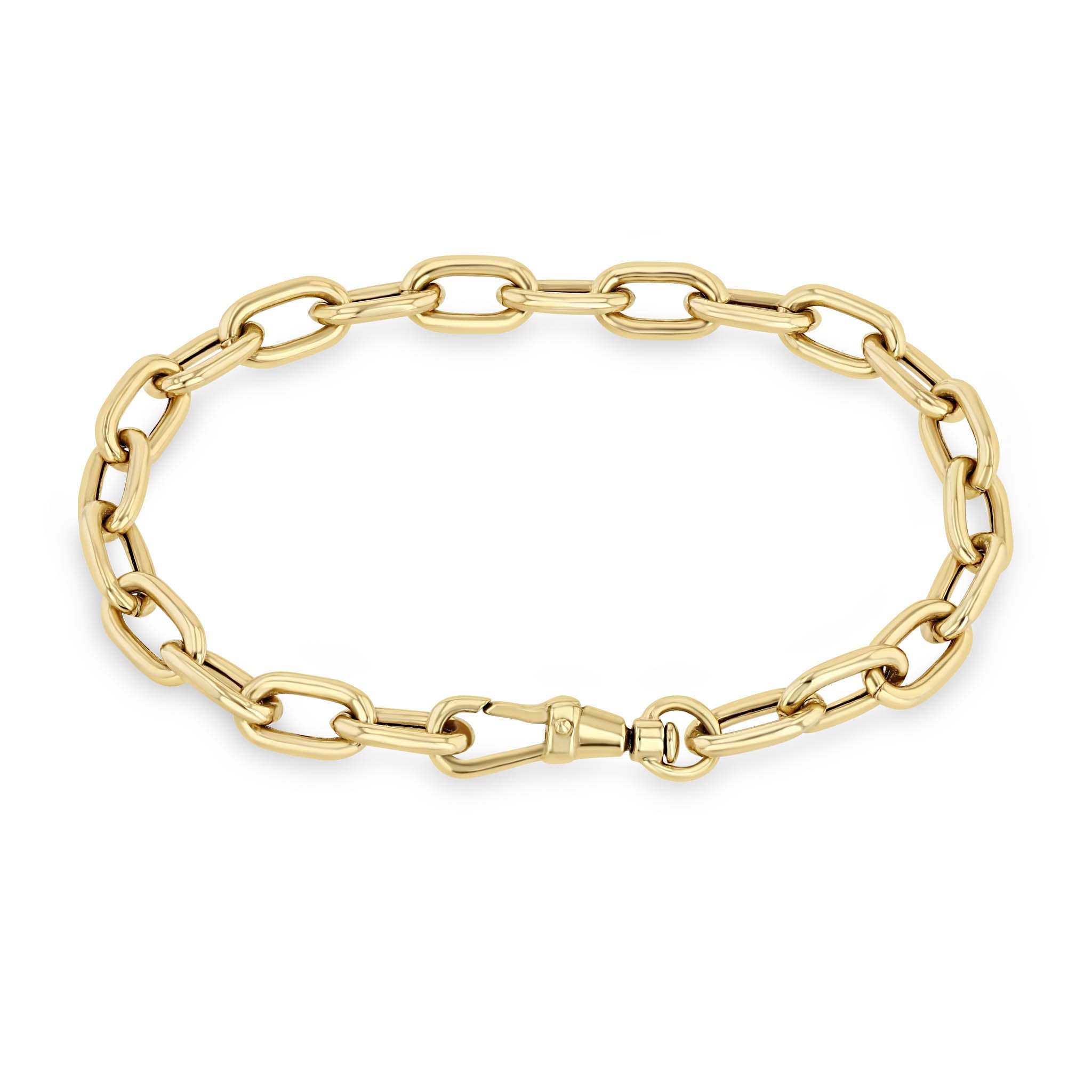 Zoë Chicco 14k Gold XL Square Oval Link Bracelet With Swivel Clasp