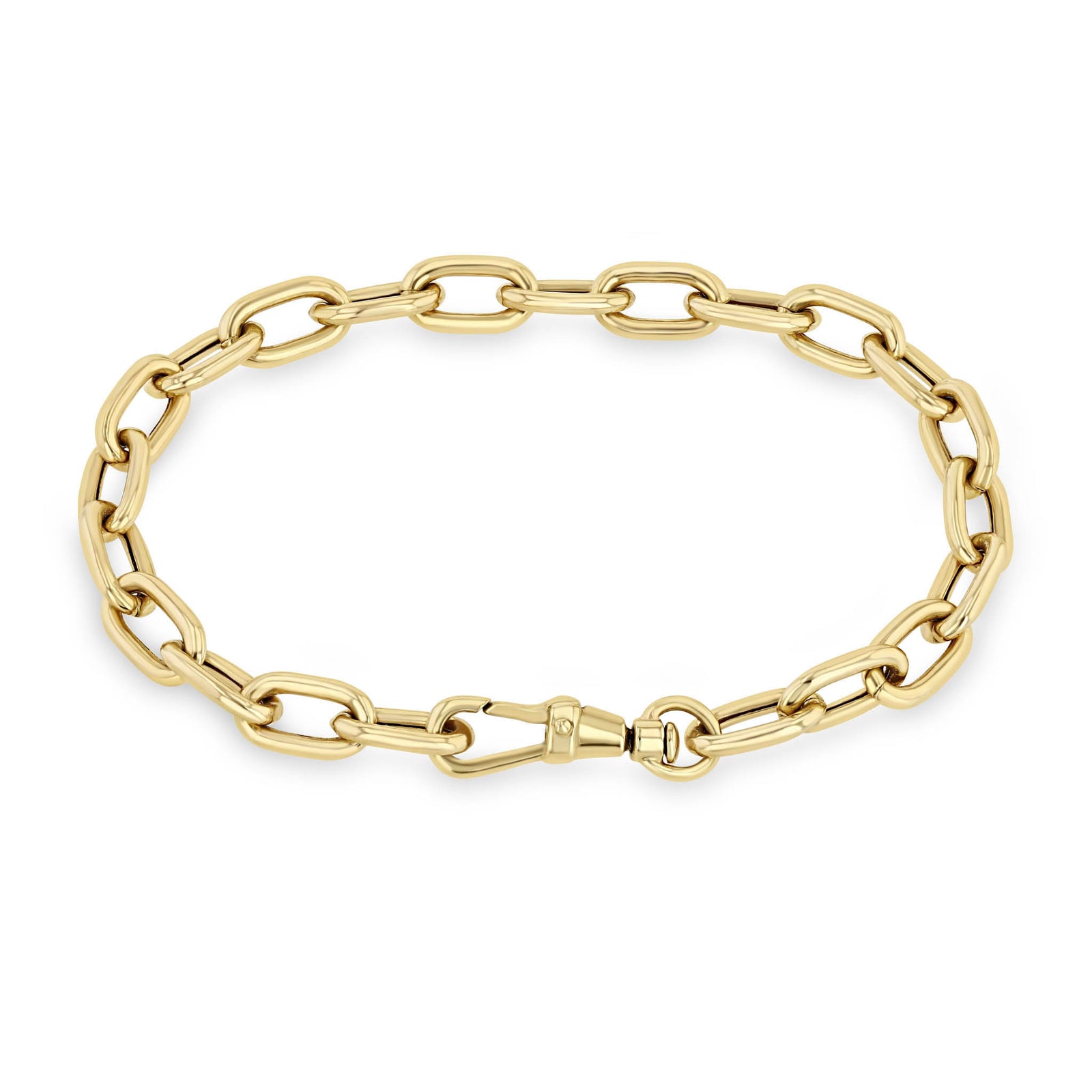 Zoë Chicco 14k Gold XL Square Oval Link Bracelet With Swivel Clasp