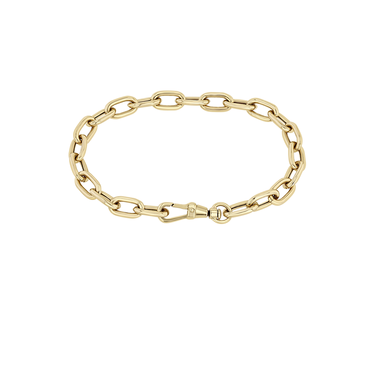 Zoe Chicco 14k extra large gold oval link chain bracelet on transparent background