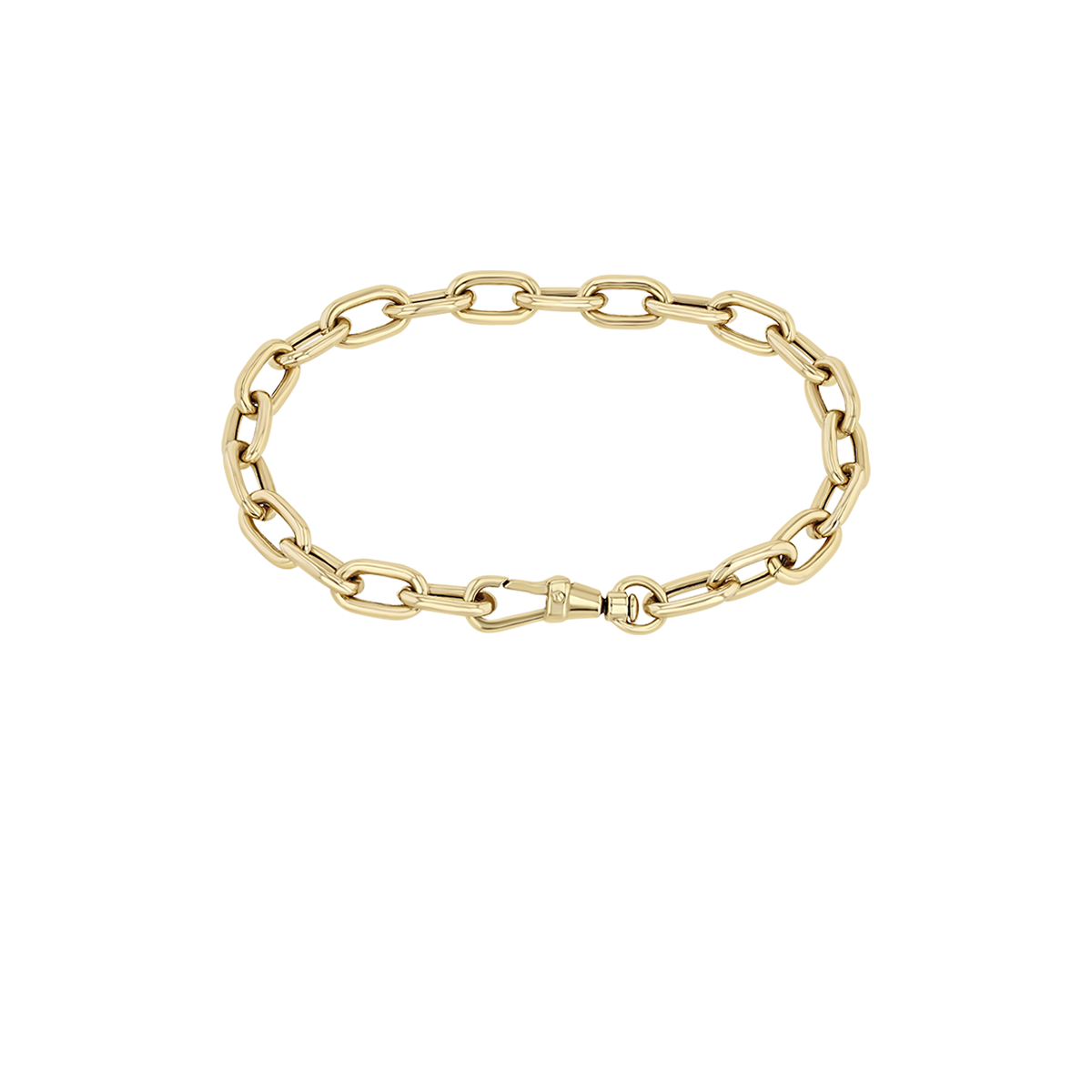 Zoe Chicco 14k gold large oval chain bracelet on a transparent background