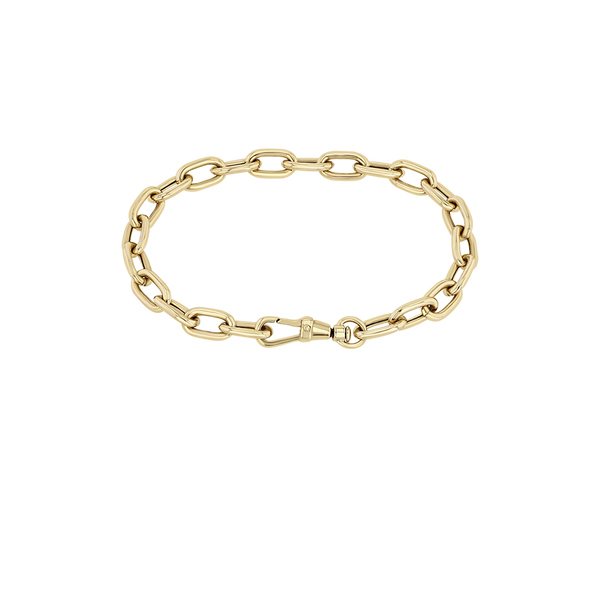 Zoe Chicco 14k gold large oval chain bracelet on a transparent background