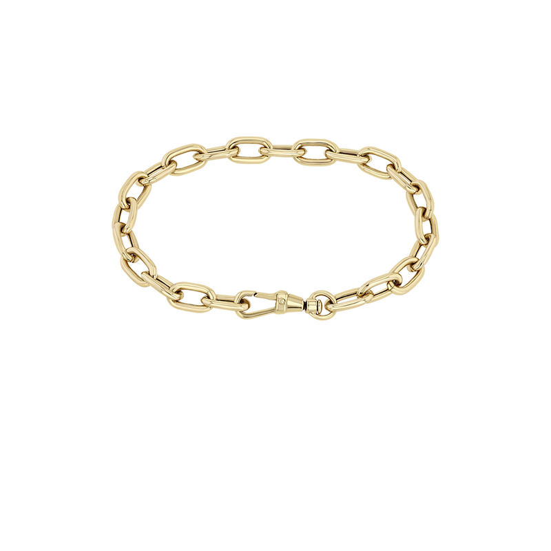 Zoe Chicco 14k gold large oval chain bracelet on a transparent background