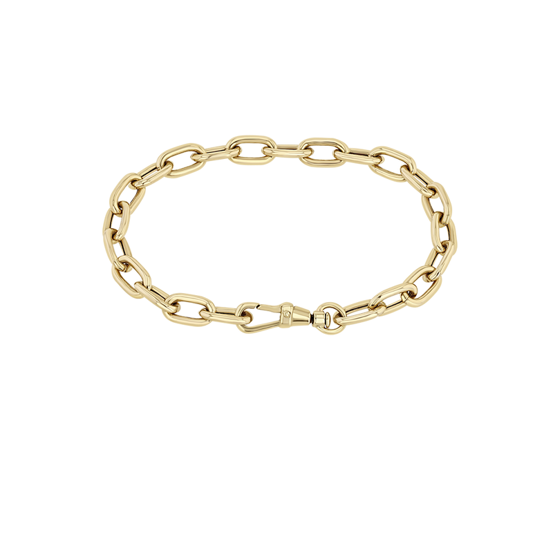 Zoe Chicco 14k extra large gold oval link chain bracelet on transparent background