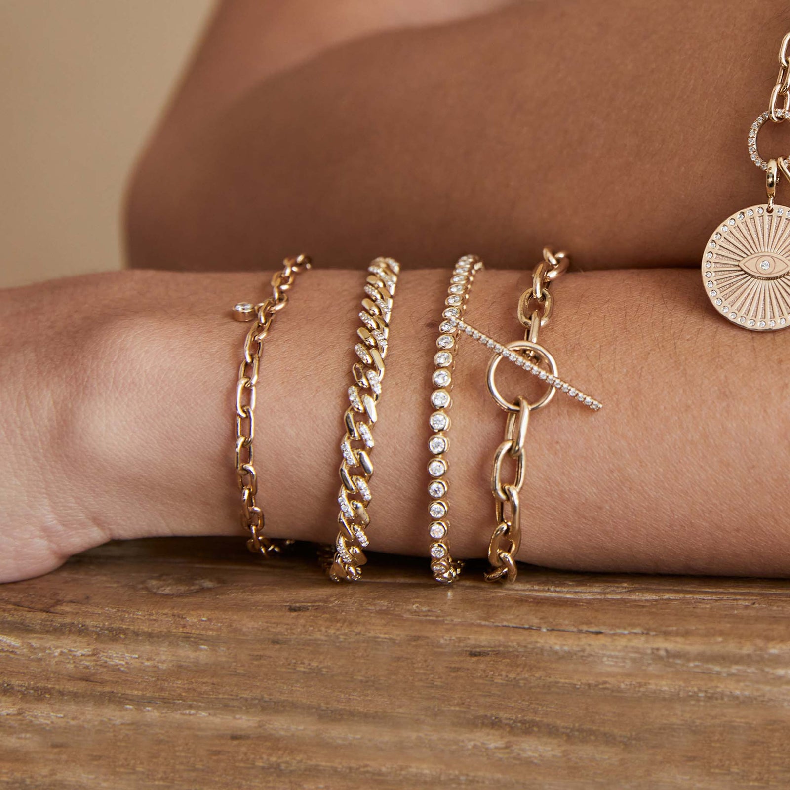 thick flat & oval chain bracelet 約23cm thick flat & oval chain bracelet 約23cm
