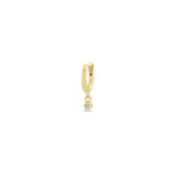 Single Zoë Chicco 14k Gold Dangling Diamond XS Hinge Huggie Hoop Earring