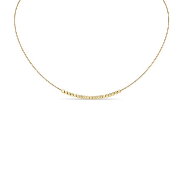 Zoë Chicco 14k Gold Bead Station XS Woven Flex Wire Necklace - SALE