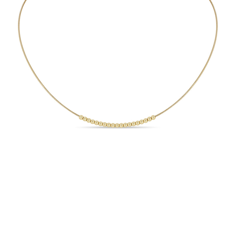 Zoë Chicco 14k Gold Bead Station XS Woven Flex Wire Necklace - SALE