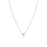 Zoe Chicco 14k Rose Gold Midi Bitty Pavé Diamond Aries Zodiac Necklace