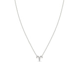 Zoe Chicco 14k White Gold Midi Bitty Pavé Diamond Aries Zodiac Necklace