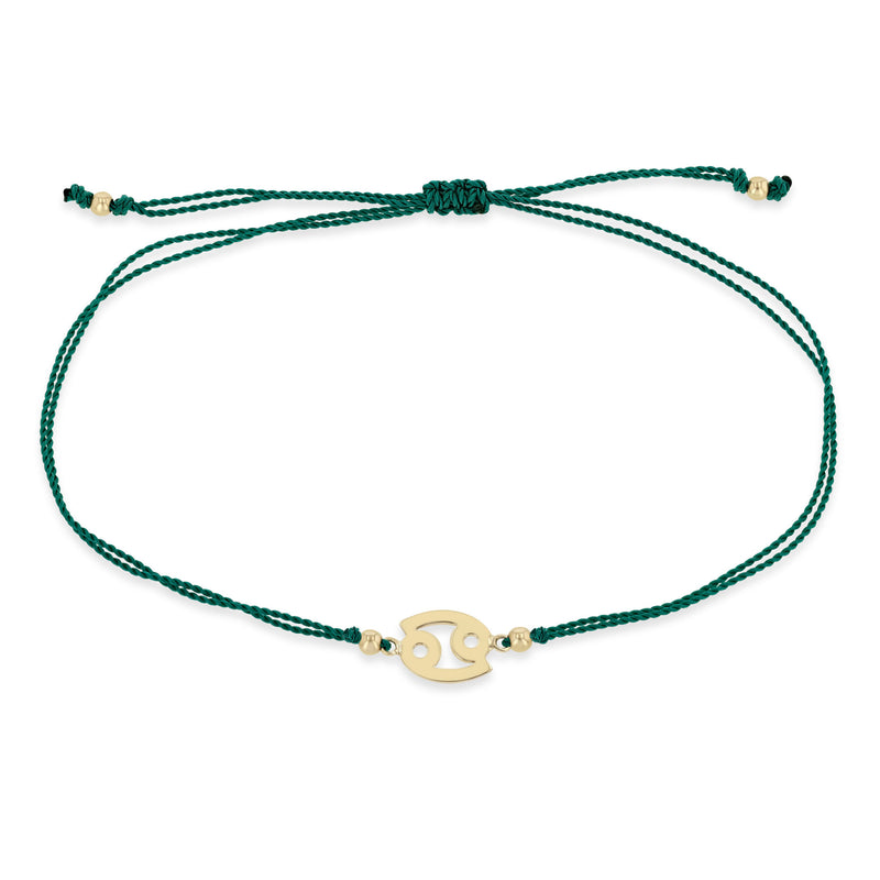 14k Midi Bitty Zodiac Cord Bracelet