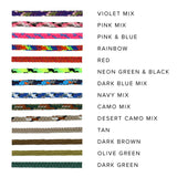 Zoe Chicco spring 2026 paracord color chart with samples of all cord colors and the color written next to each