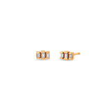 Zoë Chicco 14k Gold 3 Stepped Tiny Baguette Diamond Stud Earrings
