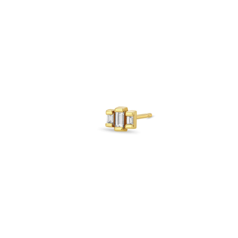 Zoë Chicco 14k Gold 3 Stepped Baguette Diamond Stud Earrings – ZOË CHICCO