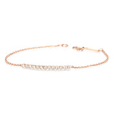 Zoë Chicco 14kt Rose Gold 13 White Diamond Bezel Set Curved Bar Bracelet