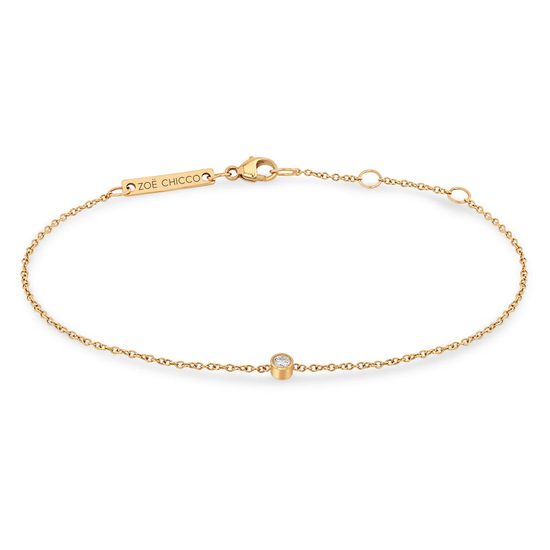 Zoë Chicco 14k Gold Single Diamond Bezel Bracelet