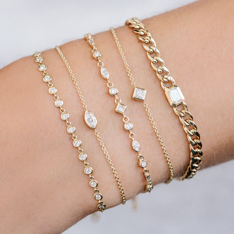 10Kt White Gold Curb Link Bracelet With 0.62cttw Natural Diamonds – Lasker  Jewelers