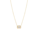 Zoë Chicco 14kt Yellow Gold Emerald Cut White Diamond Necklace