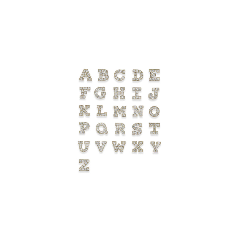 Zoë Chicco Full Alphabet Letter Options in Pavé Diamonds in White Gold