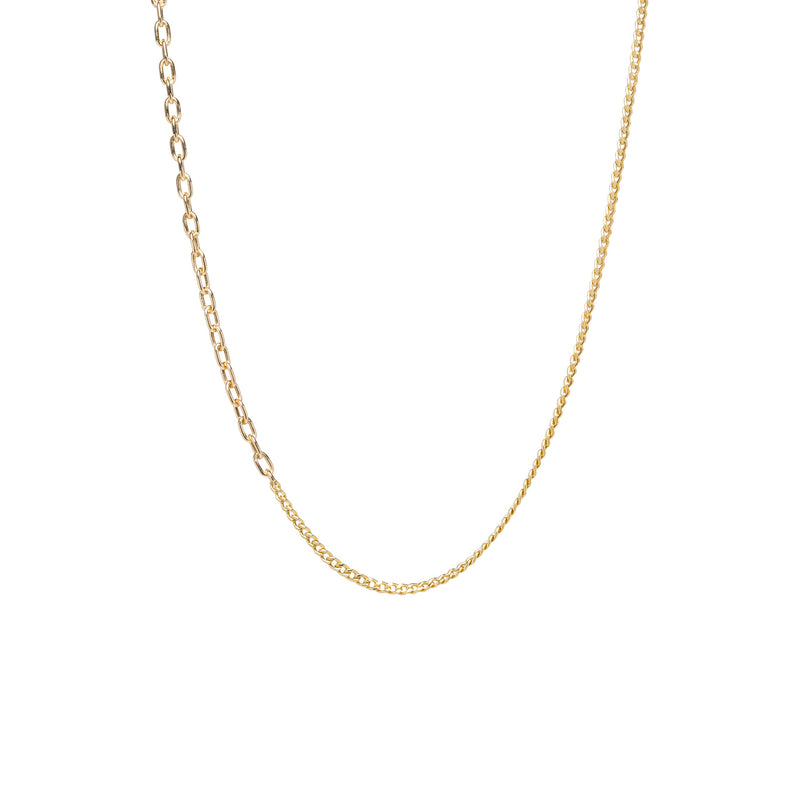 Zoë Chicco 14k Gold Mixed XS Curb & Small Square Oval Link Chain Necklace